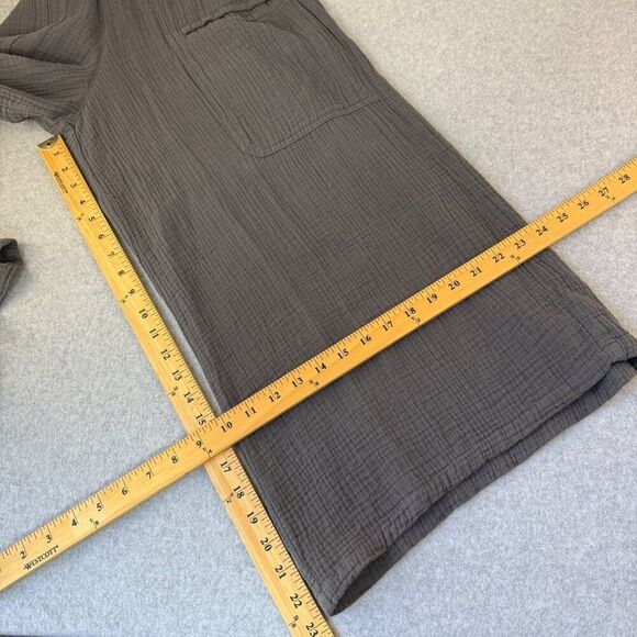 Color Me Cotton CMC Medium Wide-Leg Cropped Pants Elastic Waist Pockets Gray NWT - Picture 11 of 13